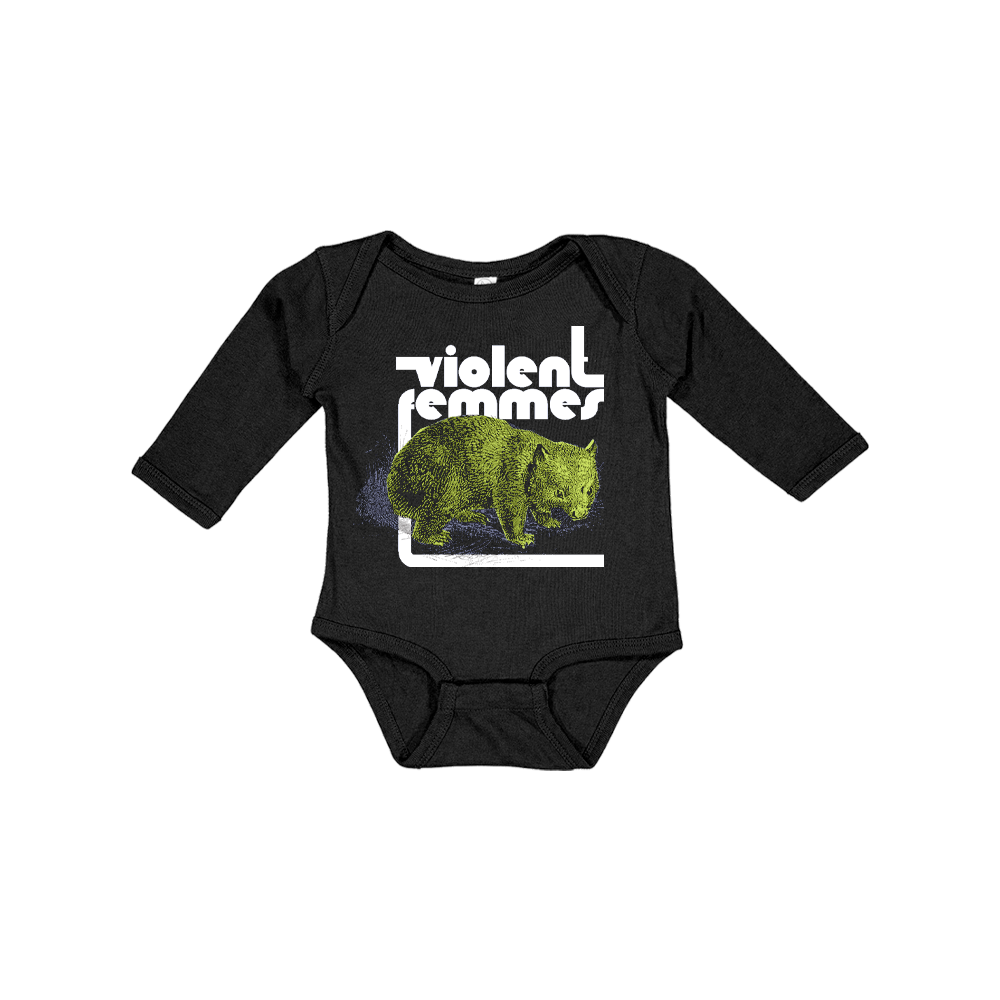 Wombat Infant Long Sleeve Onesie (Black)