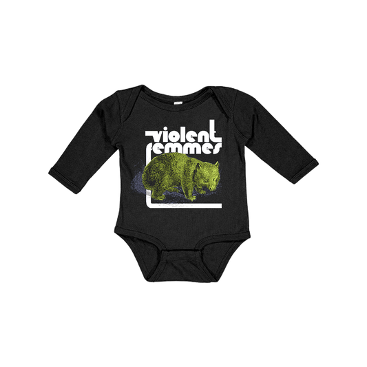 Wombat Infant Long Sleeve Onesie (Black)