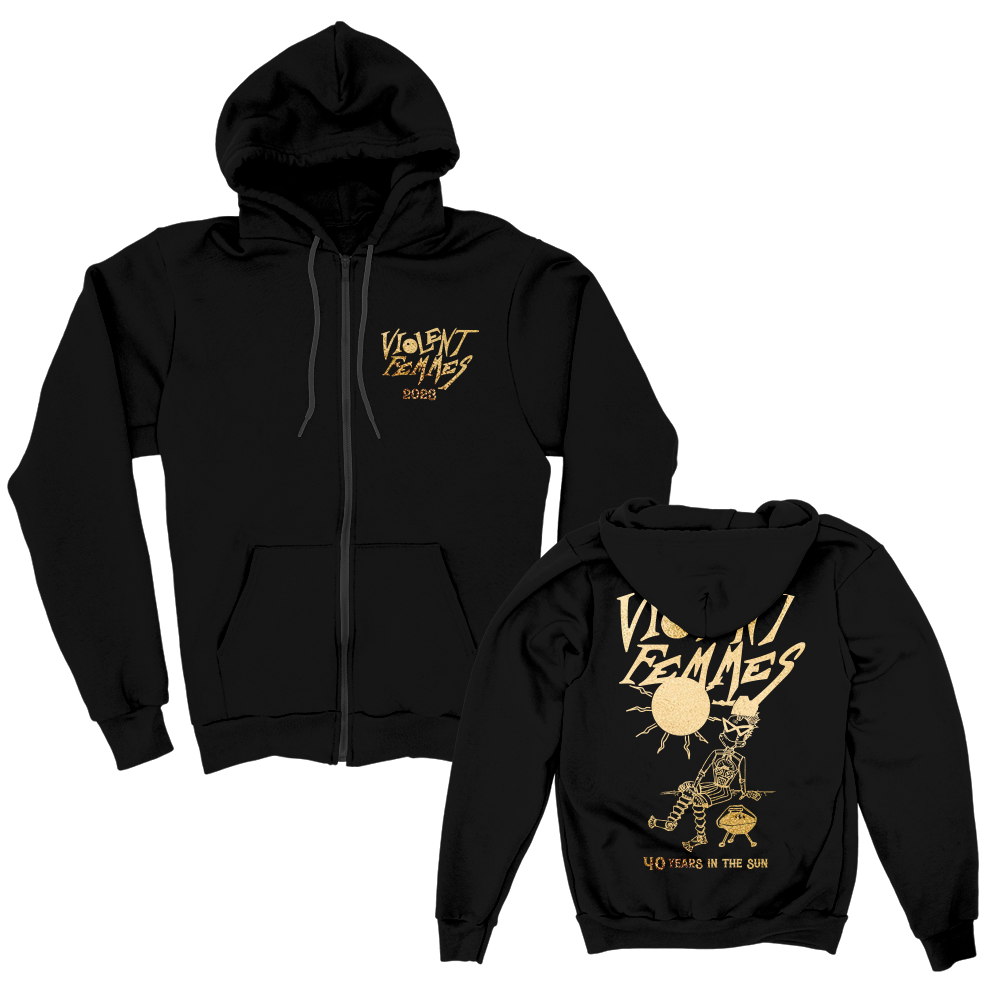 40 Years In The Sun Zip Up Hoodie (Black)