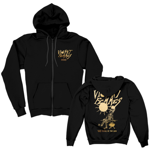 40 Years In The Sun Zip Up Hoodie (Black)