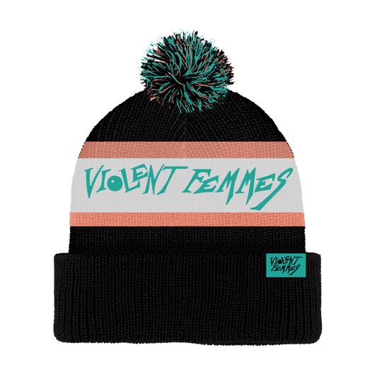 Stinky Logo Pom Beanie (Black/Pink/Teal)