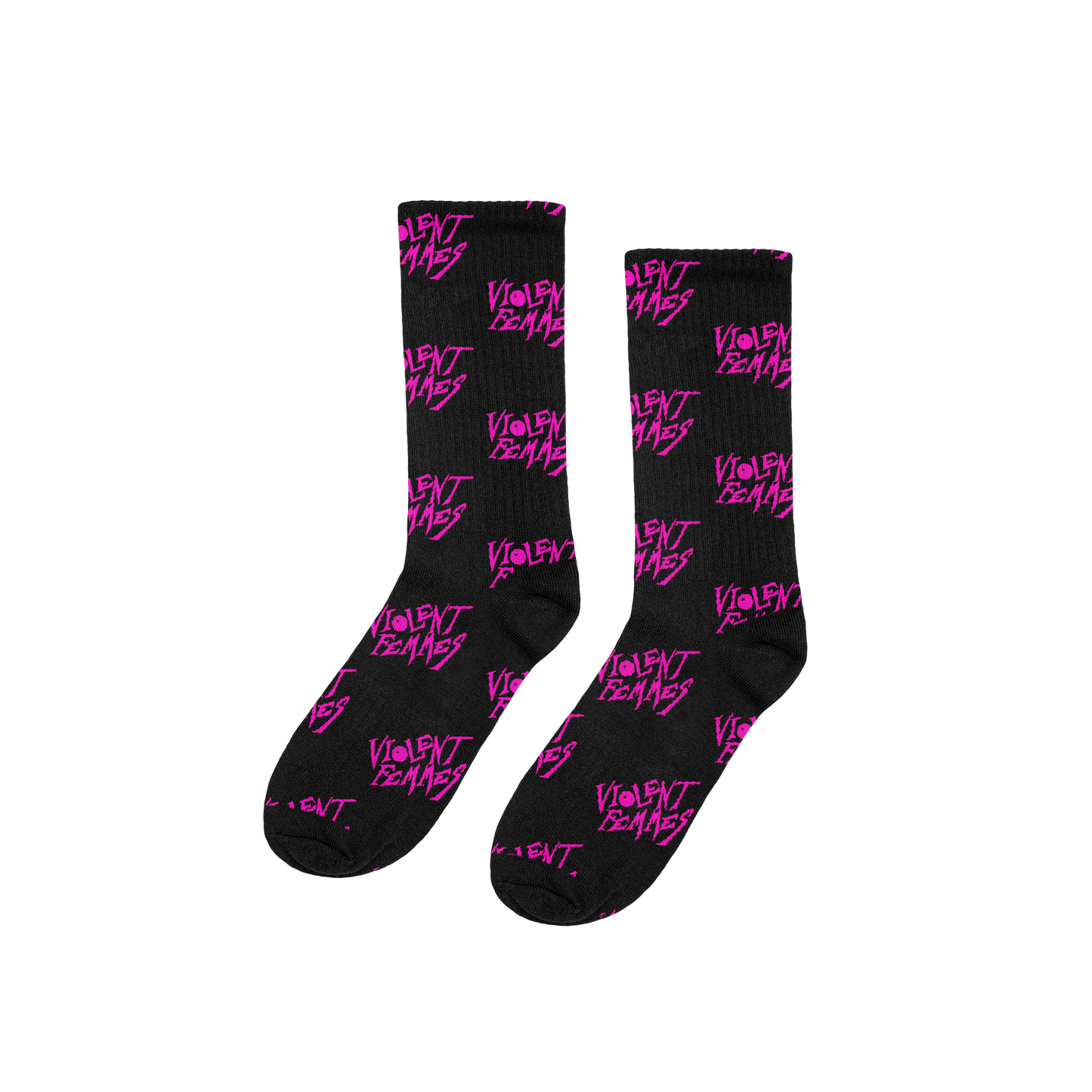 Stinky Logo Pattern Socks (Black/Pink)