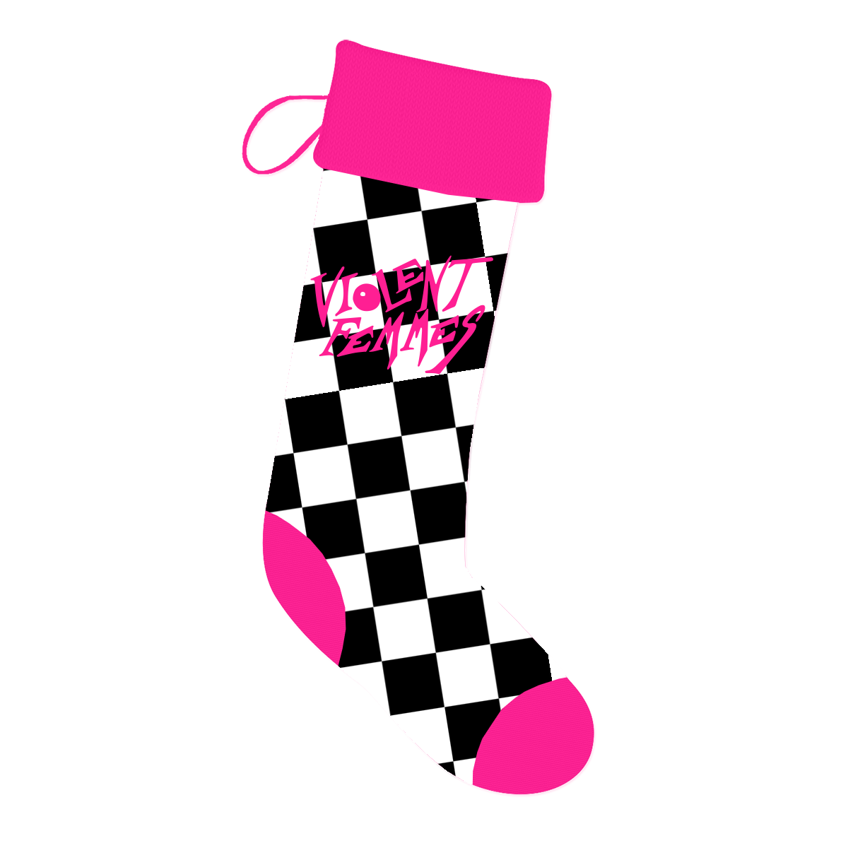 Stinky Logo Holiday Stocking (Black/White/Pink)