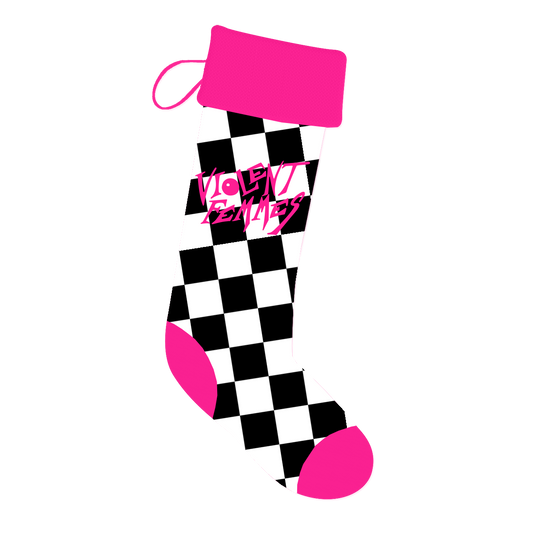 Stinky Logo Holiday Stocking (Black/White/Pink)